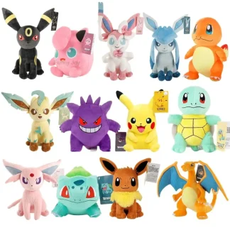 53 Styles Pokemon Plush Charmander Squirtle Pikachu Moon Leaf Eevee Plush Bulbasaur Stuffed Animal Toy Gengar Doll Gift for Kid